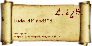 Luda Árpád névjegykártya