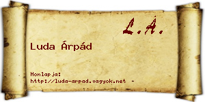 Luda Árpád névjegykártya